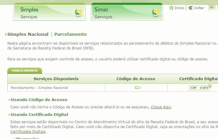 parcelamento do SImples